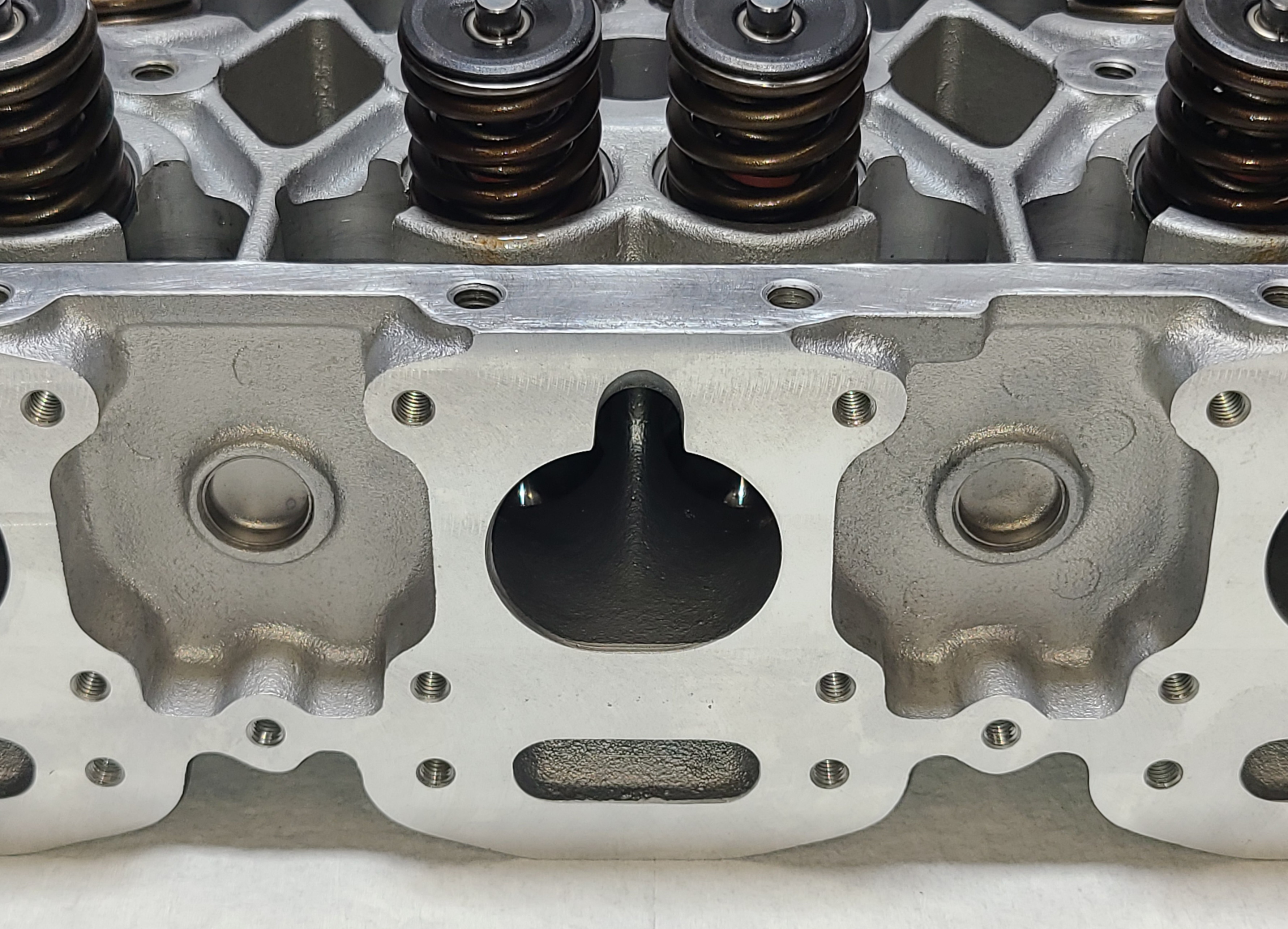 959 cylinder head — combustion chamber and intake port face, reconditioned